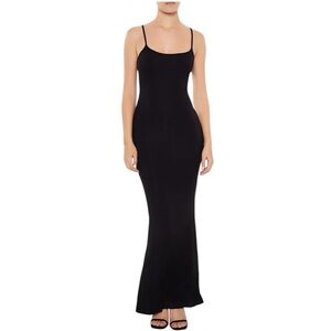 Black Summer Dress Long Sexy Bodycon Maxi Fitted Tight Strap Dress